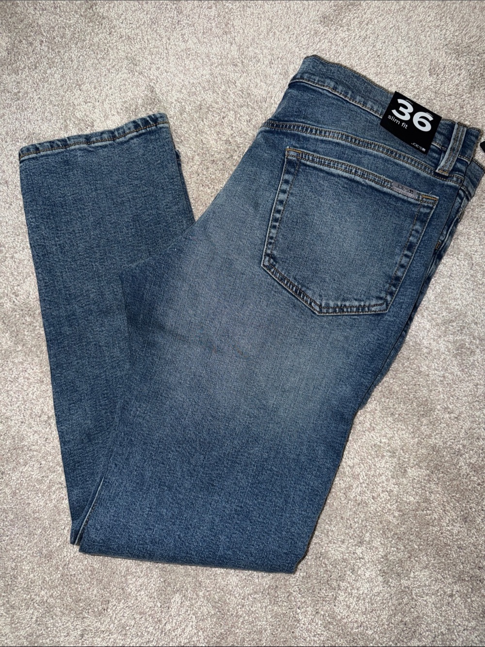 Slim Fit Men's Denim Jeans in Mid Blue - Size 36